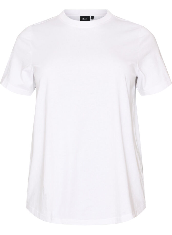 T-shirt i bomuld med print, Hvid, Packshot image number 0