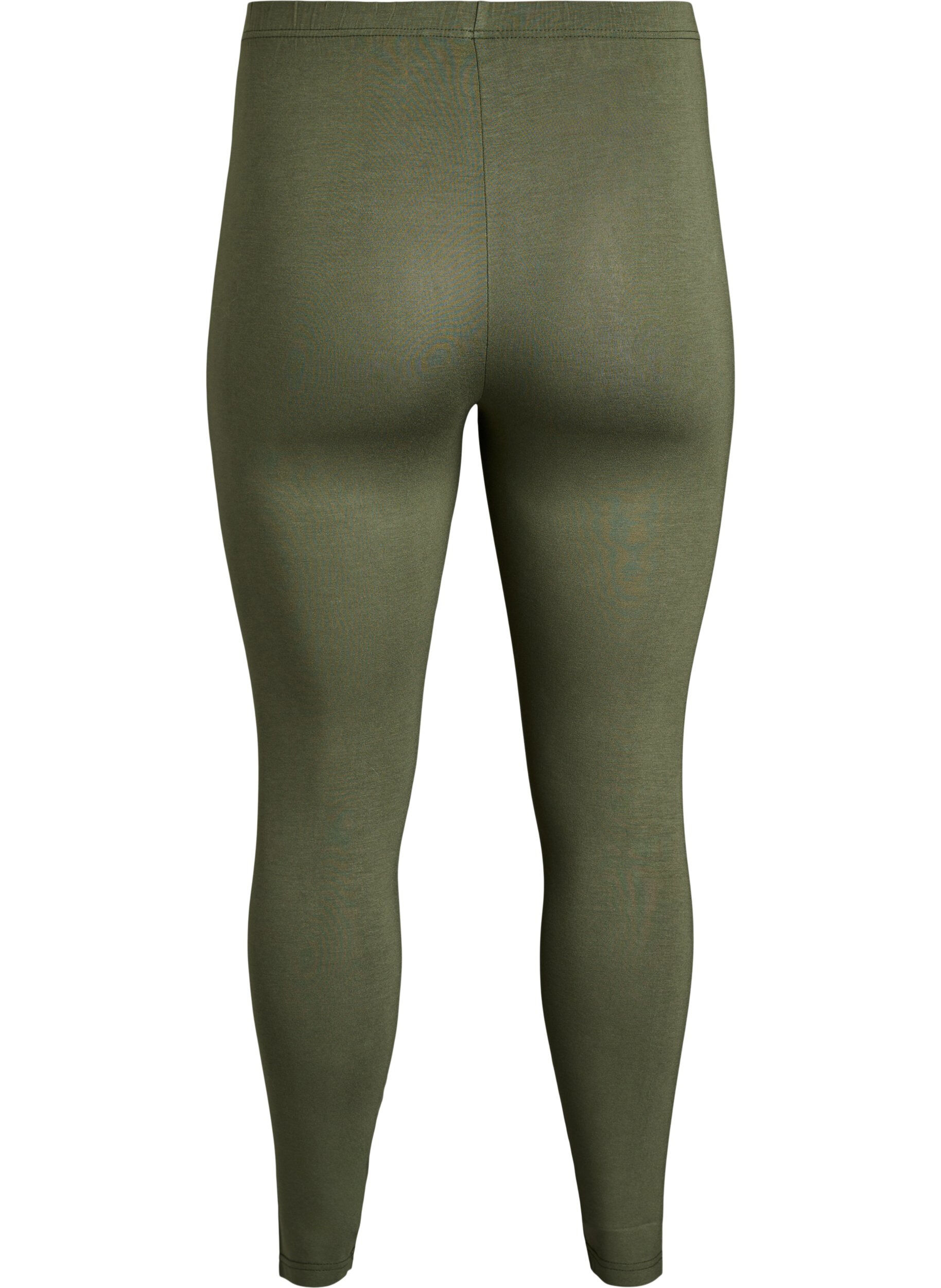 Zizzi Basis leggings i viskose, Gr&oslash;n, Packshot image number 1