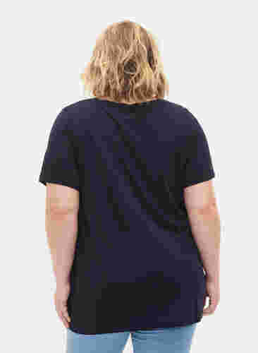 Kortærmet t-shirt med a-shape, Navy Blazer, Model image number 1