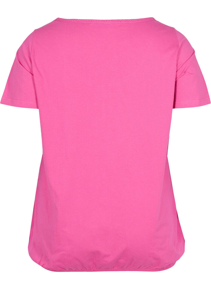 Bomulds t-shirt med korte &aelig;rmer, Raspberry Rose, Packshot image number 1