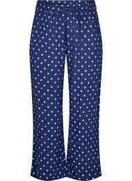 L&oslash;se bukser i bomuldsmusselin med prikker, Bl&aring;