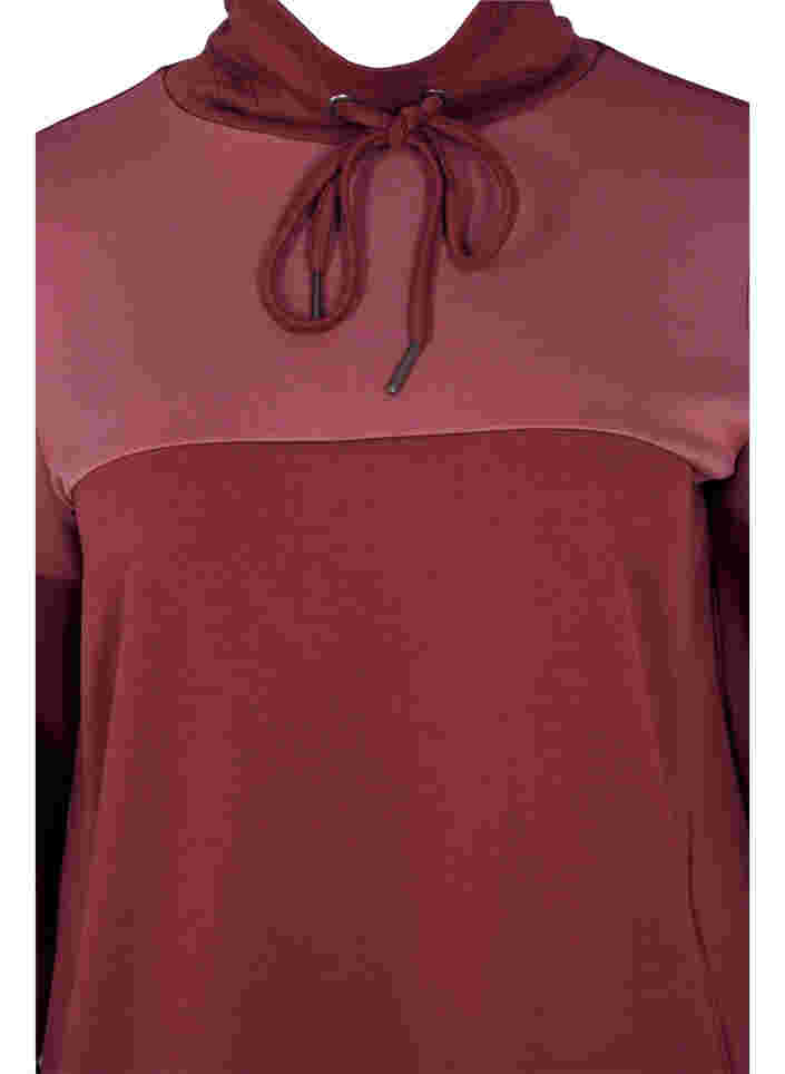 Sweatkjole med color-block, Red Mahogany/RoseBr., Packshot image number 2