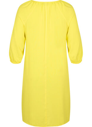 Viskose kjole med v-udskæring, Blazing Yellow, Packshot image number 1