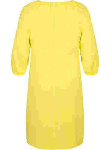Viskose kjole med v-udskæring, Blazing Yellow, Packshot image number 1