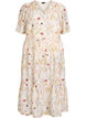 Blomstret midikjole med A-facon, Beige, Packshot image number 0