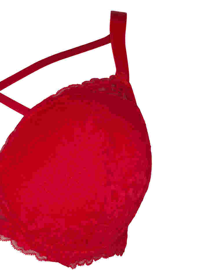 Formstøbt bh med blonder og string, Red Ass., Packshot image number 3
