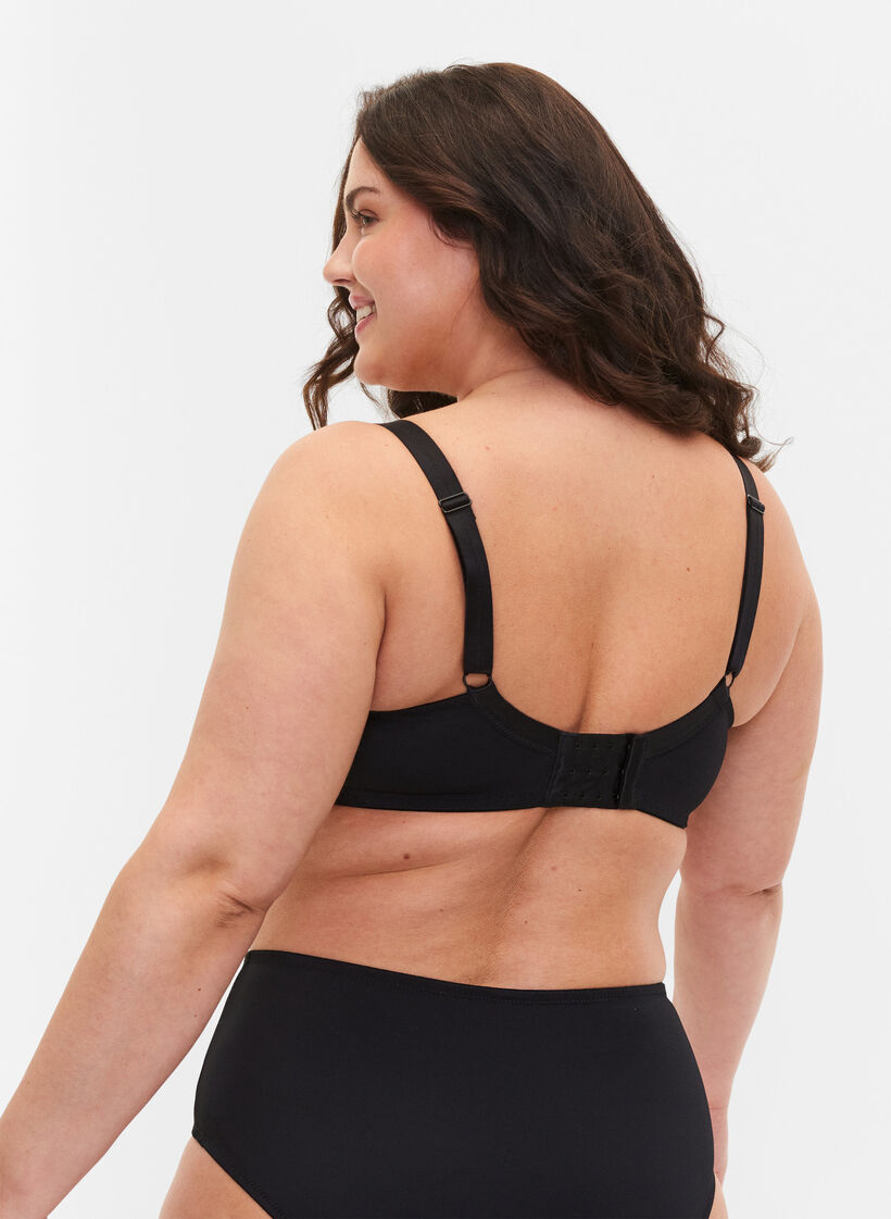 Balconette bøjle bh med blonder, Black, Model image number 1