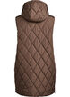 Mellemlang quiltet vest med h&aelig;tte, Brun, Packshot image number 1