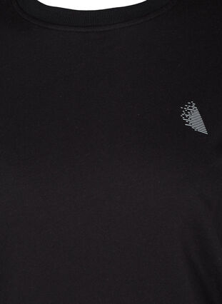 Sweatshirt med printdetaljer på ærmerne, Black, Packshot image number 2