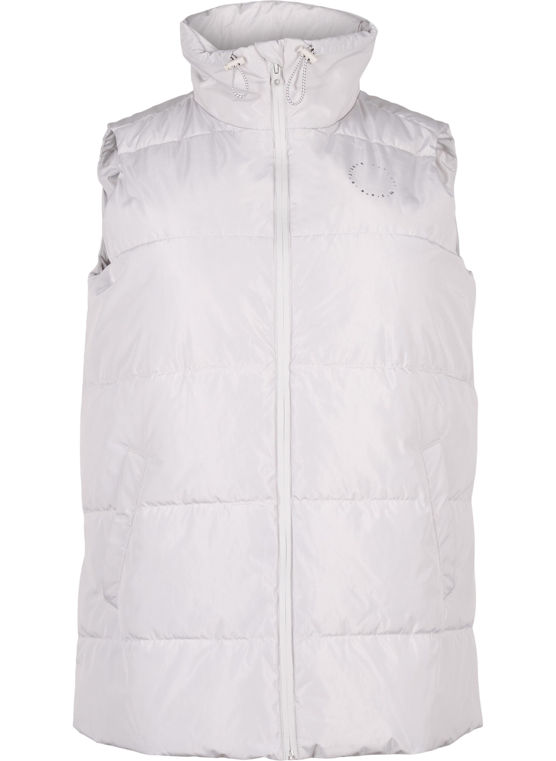 Zizzi Sporty vest med h&oslash;j krave og lommer, Pearl Blue, Packshot image number 0