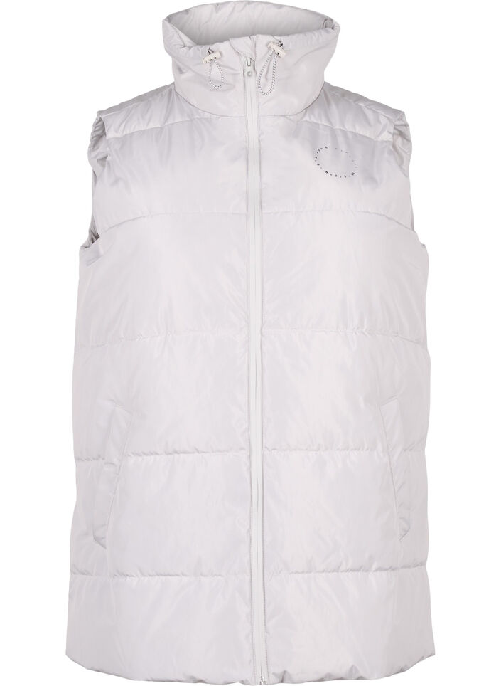 Sporty vest med h&oslash;j krave og lommer, Pearl Blue, Packshot image number 0