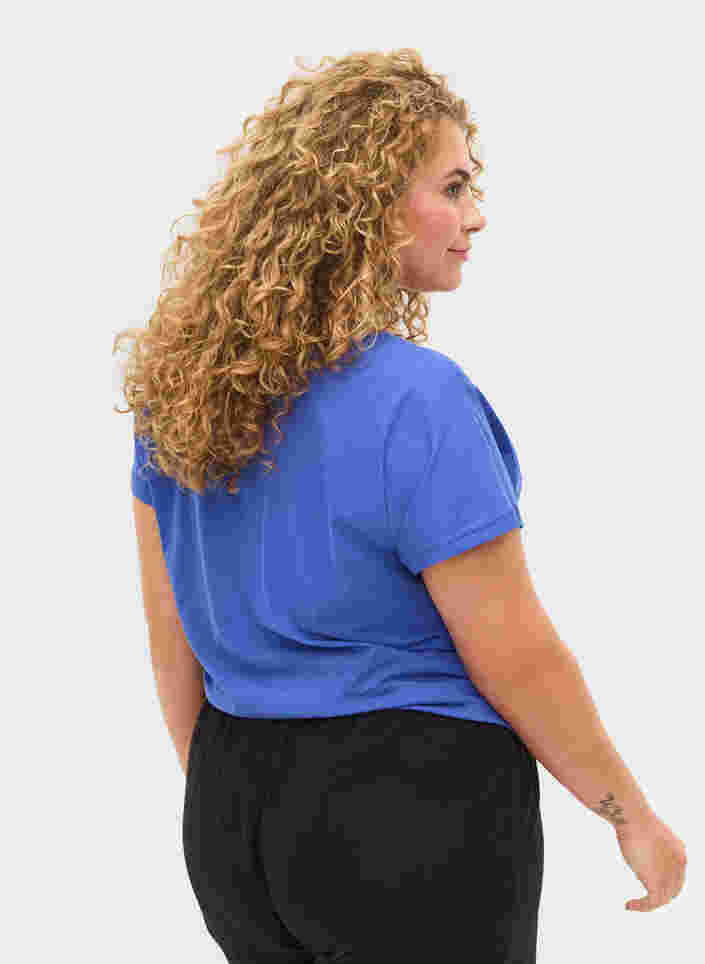Løs bomulds t-shirt med korte ærmer, Dazzling Blue SUNNY, Model image number 1