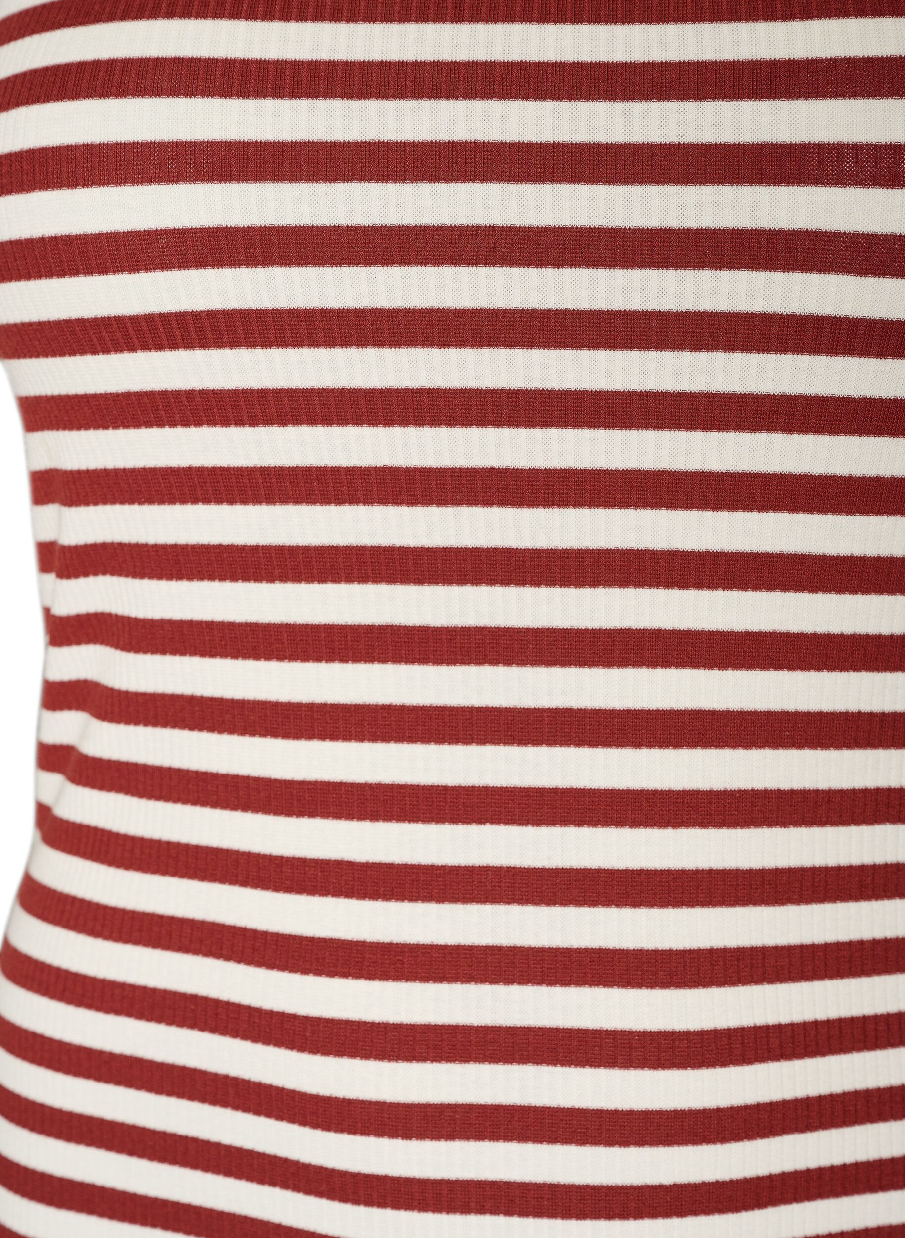 ZizziStribet tanktop med ribstruktur, R&oslash;d, Packshot image number 2