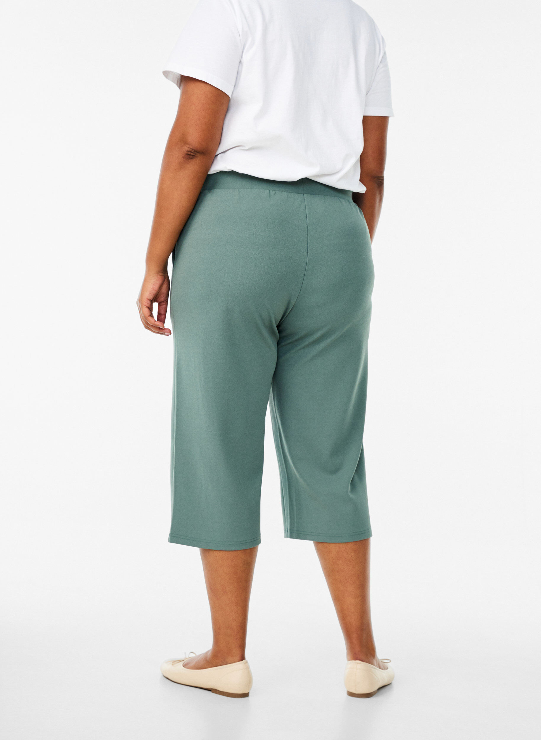 Zizzi L&oslash;se knickers med h&oslash;j talje, Gr&oslash;n, Model image number 1