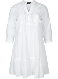 Bomulds kjole med a-form , Bright White