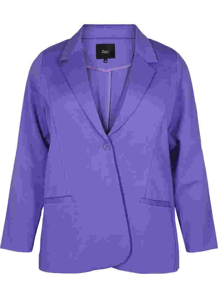 Enkel blazer med knaplukning, Ultra Violet, Packshot image number 0