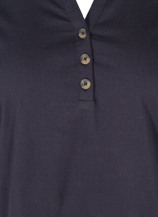Bomulds bluse med 3/4 ærmer, Night Sky, Packshot image number 2