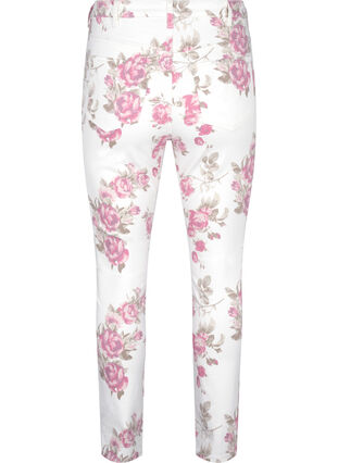 Super slim Amy jeans med blomsterprint, White R.AOP, Packshot image number 1