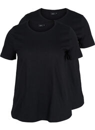 2-pak basis t-shirt i bomuld, Black/Black