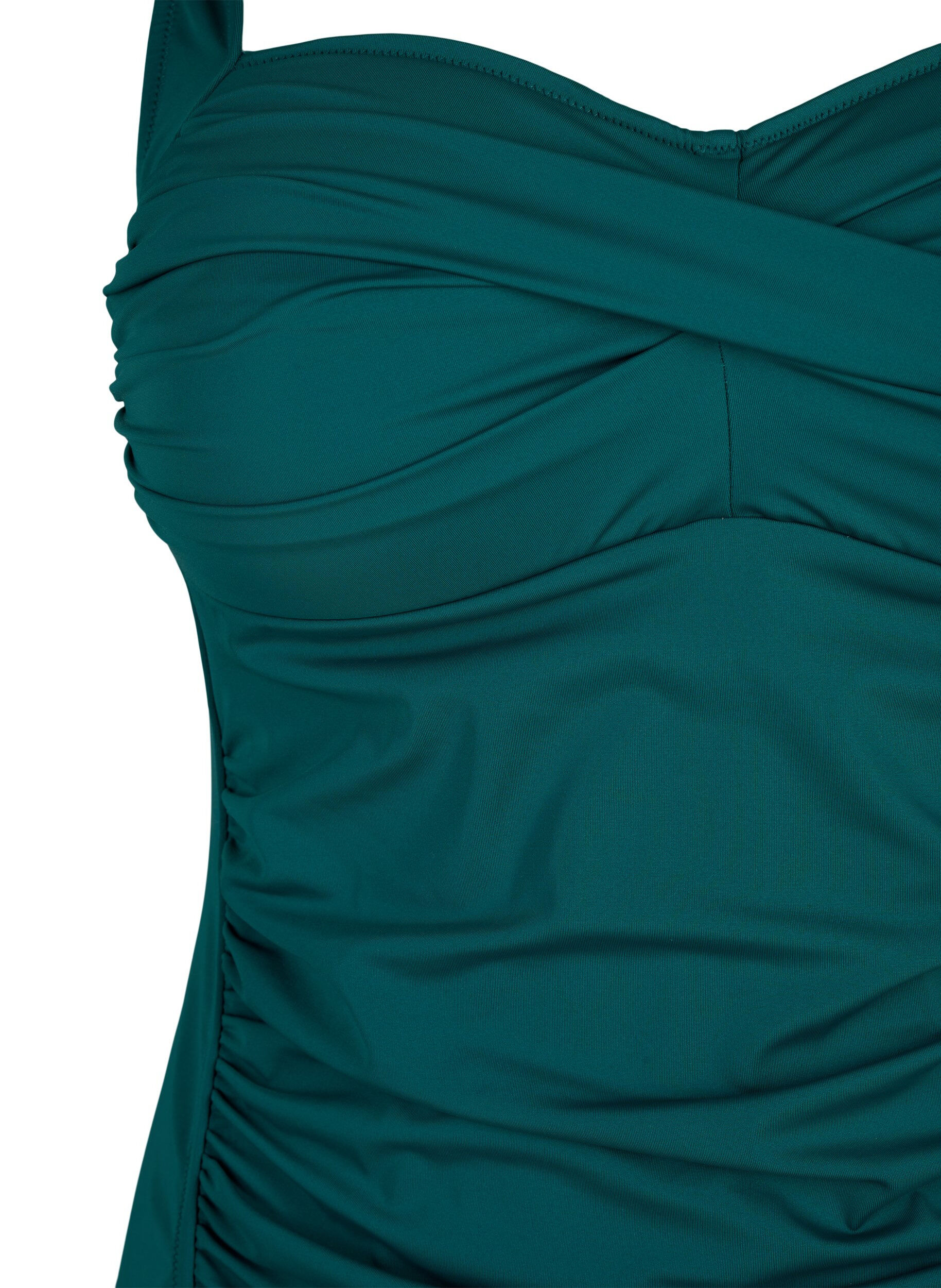 Zizzi Draperet tankini, Gr&oslash;n, Packshot image number 2