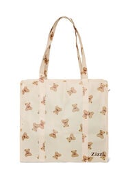 Shoppingbag med lynl&aring;s, Beige