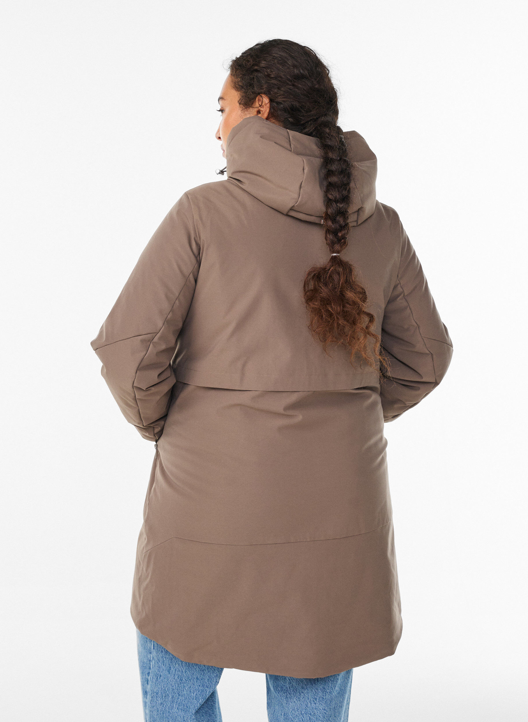 ZizziVinterjakke med justerbar talje, Brun, Model image number 2