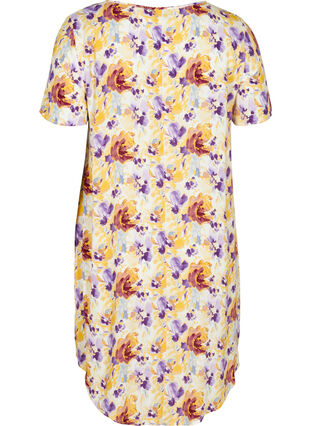 Kortærmet kjole med blomsterprint, Flower AOP, Packshot image number 1