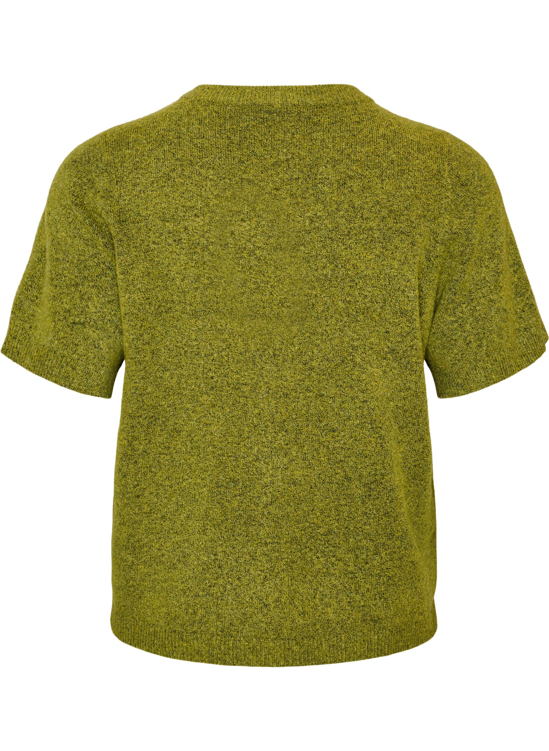 ZizziStrik cardigan med korte &aelig;rmer, Gr&oslash;n, Packshot image number 1