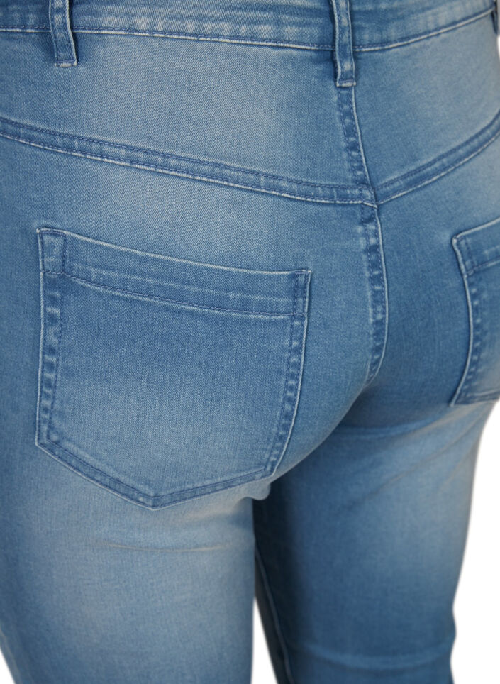 H&oslash;jtaljede Amy capri jeans med super slim fit, Bl&aring;, Packshot image number 3