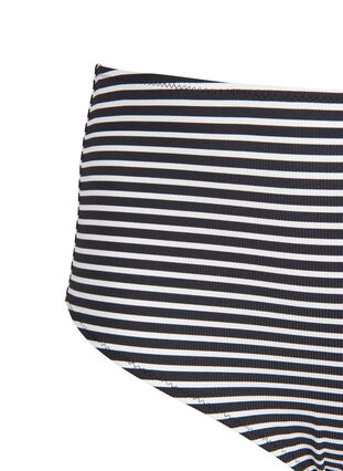 Stribet bikini underdel med høj talje, Navy Striped, Packshot image number 2
