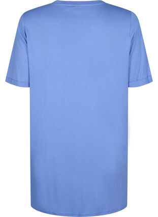 Ensfarvet oversize t-shirt med v-hals, Marina, Packshot image number 1