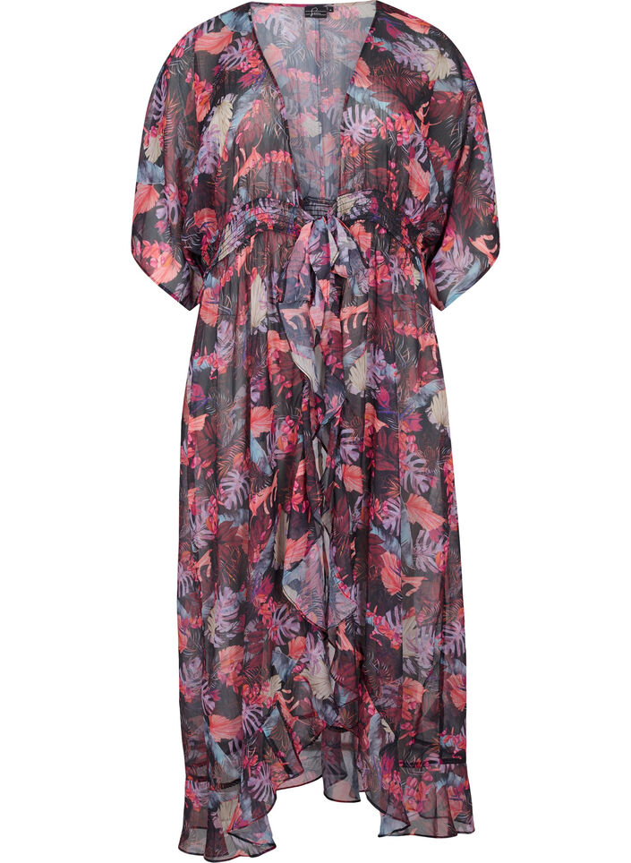 Strand kimono med print, Leaf AOP, Packshot image number 0