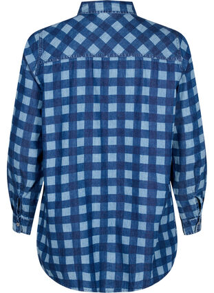 Bomulds skjorte i paisley mønster, Blue Check, Packshot image number 1