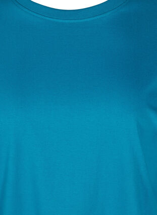 Kortærmet t-shirt i bomuld, Fjord Blue, Packshot image number 2