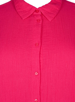 Skjorte med krave i bomuldsmusselin, Bright Rose, Packshot image number 2