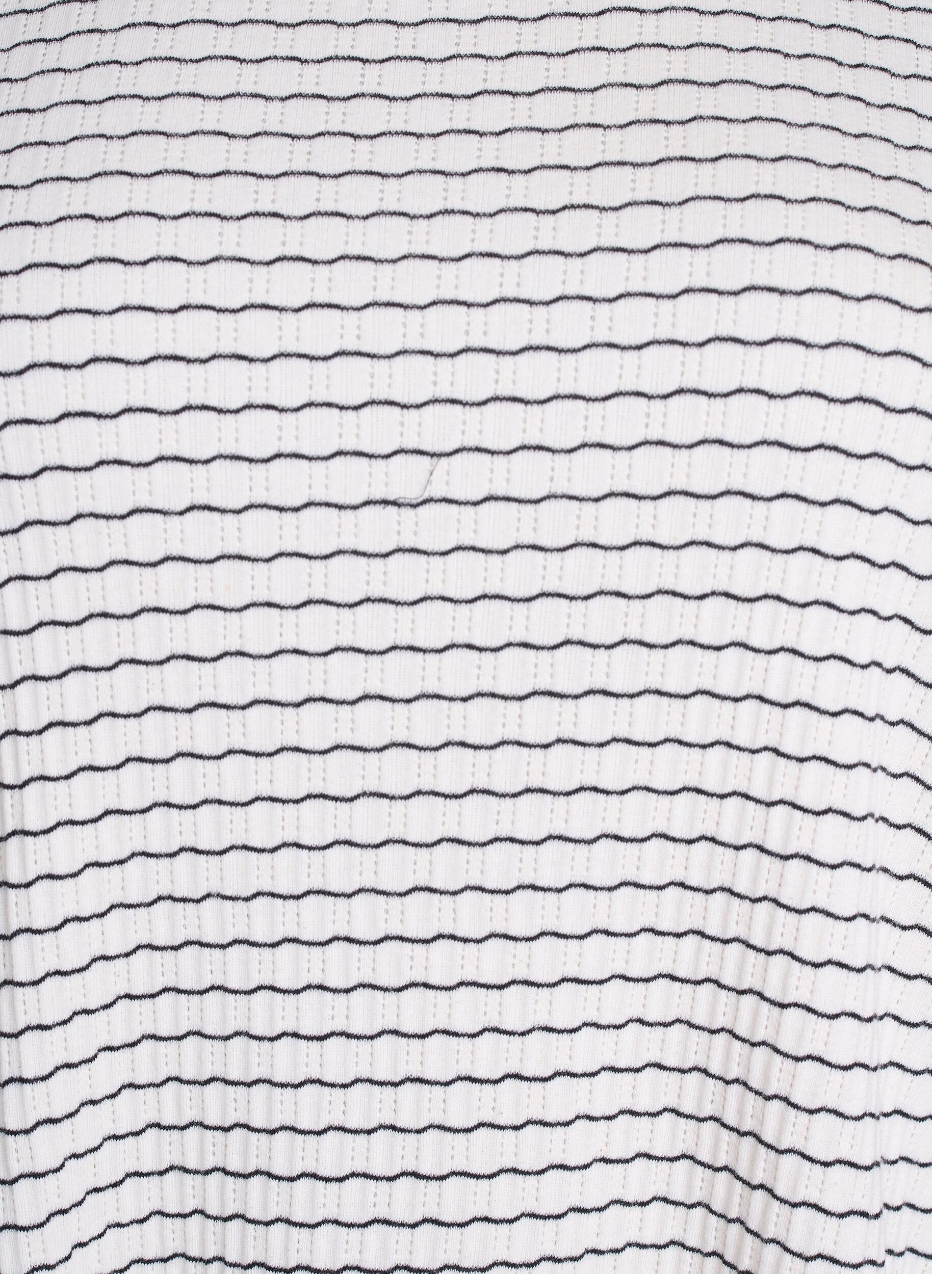 Zizzi Stribet jerseybluse med b&oslash;lgede kanter, Hvid, Packshot image number 2