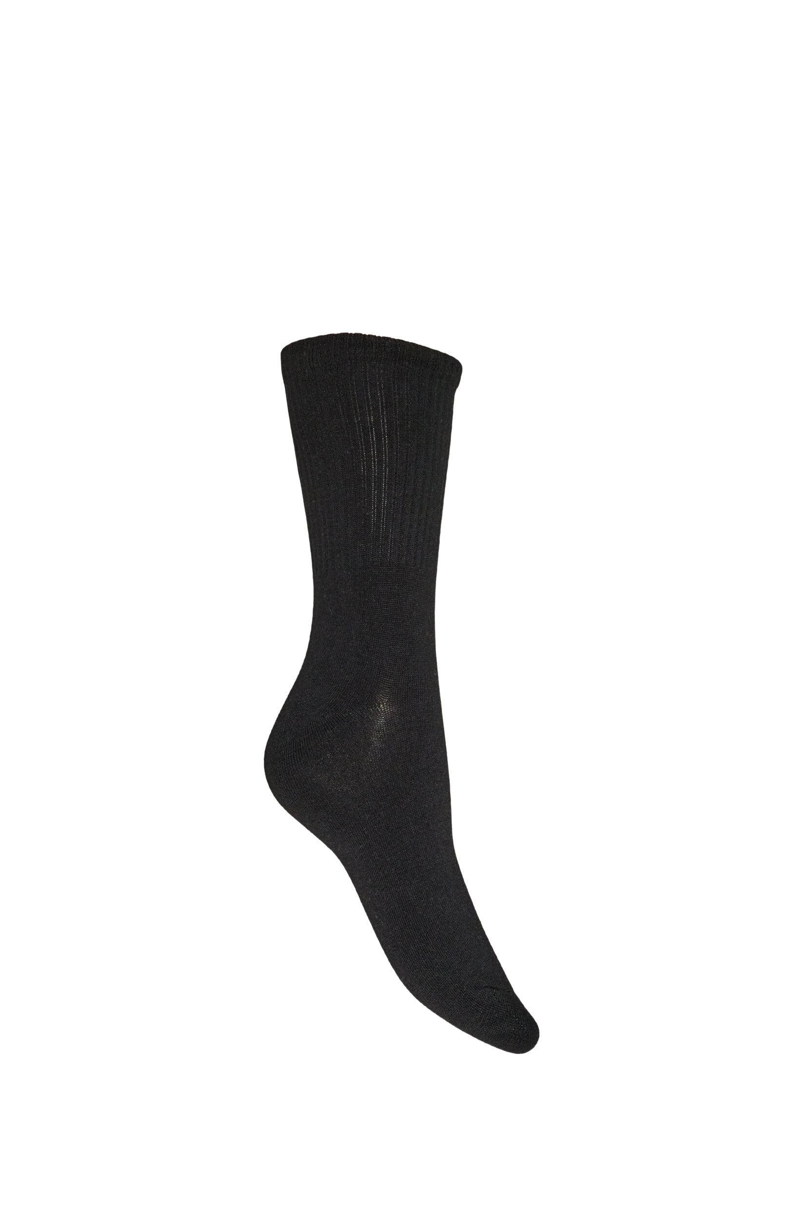 ZizziBomuldsstr&oslash;mpe i ribstrik, Sort, Packshot image number 1