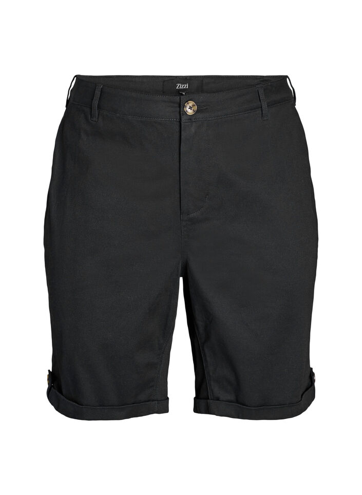 Chino shorts med lommer, Sort, Packshot image number 0
