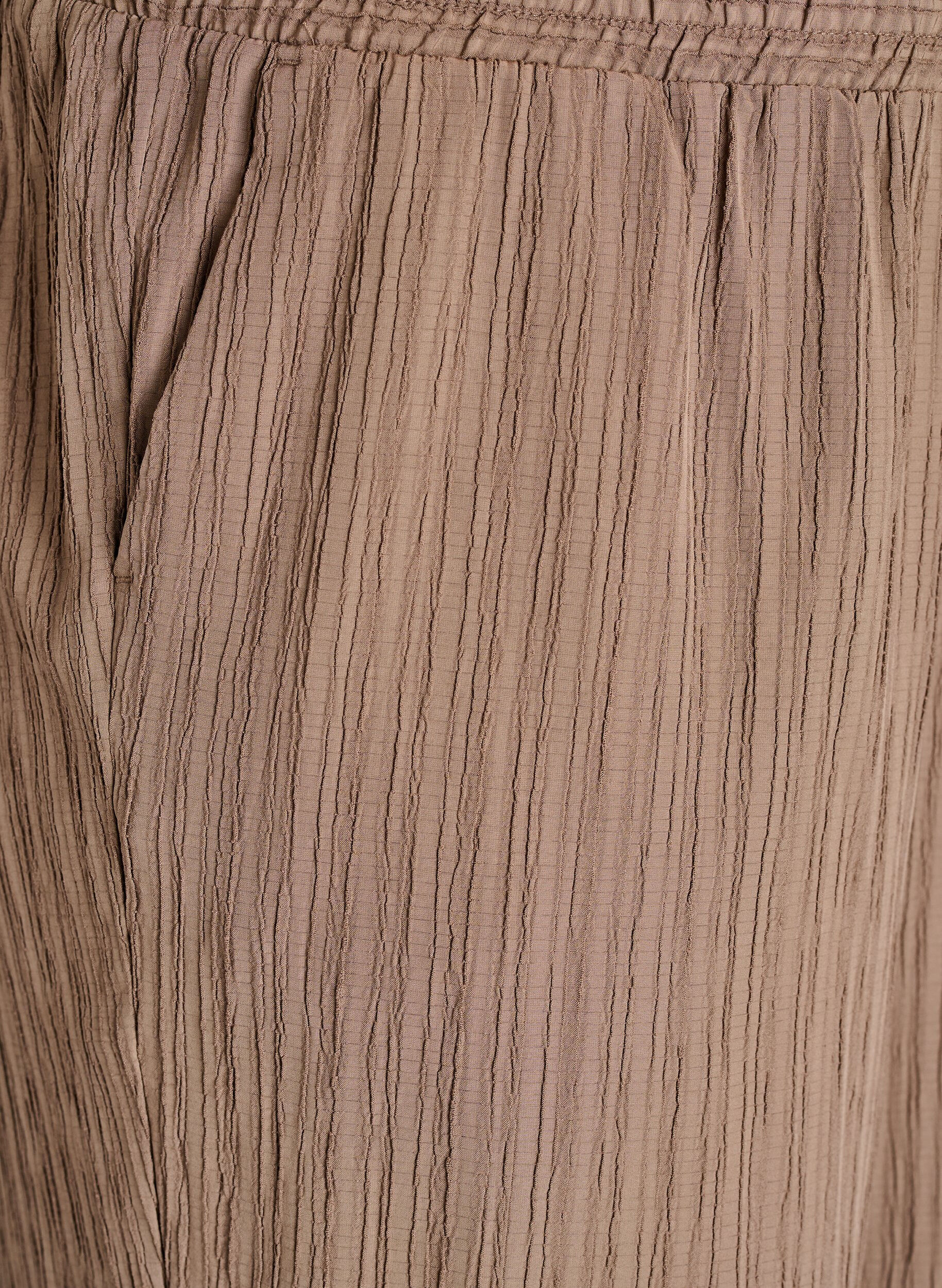 Zizzi FLASH - Bukser med h&oslash;j talje og vide ben, Brun, Packshot image number 2