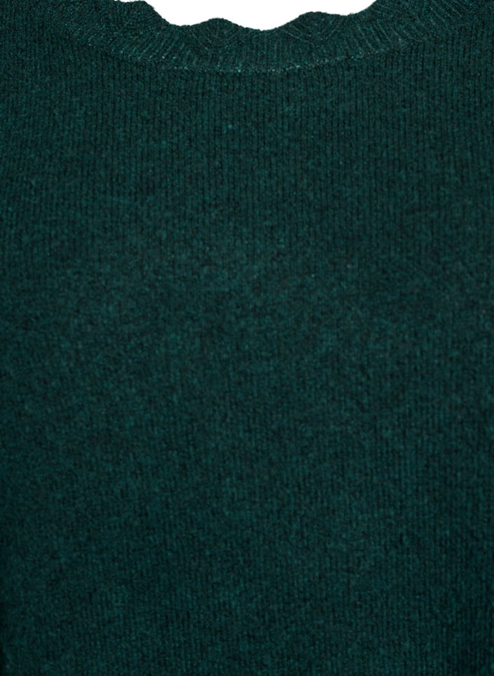 Strikbluse med b&oslash;lgekanter, Gr&oslash;n, Packshot image number 2