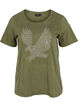 Bomulds t-shirt med acid wash og sten , Ivy Green Wash, Packshot image number 0