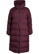 Lang puffer vinterjakke med h&aelig;tte, M&oslash;rk Bordeaux, Packshot image number 0