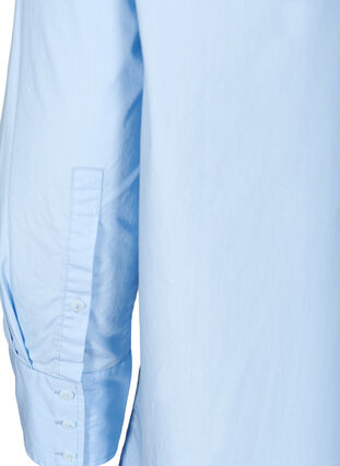Lang bomulds skjorte med brystlomme, Blue Heron, Packshot image number 3