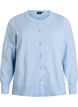 Finstrikket cardigan med rund hals, Bl&aring;, Packshot image number 0