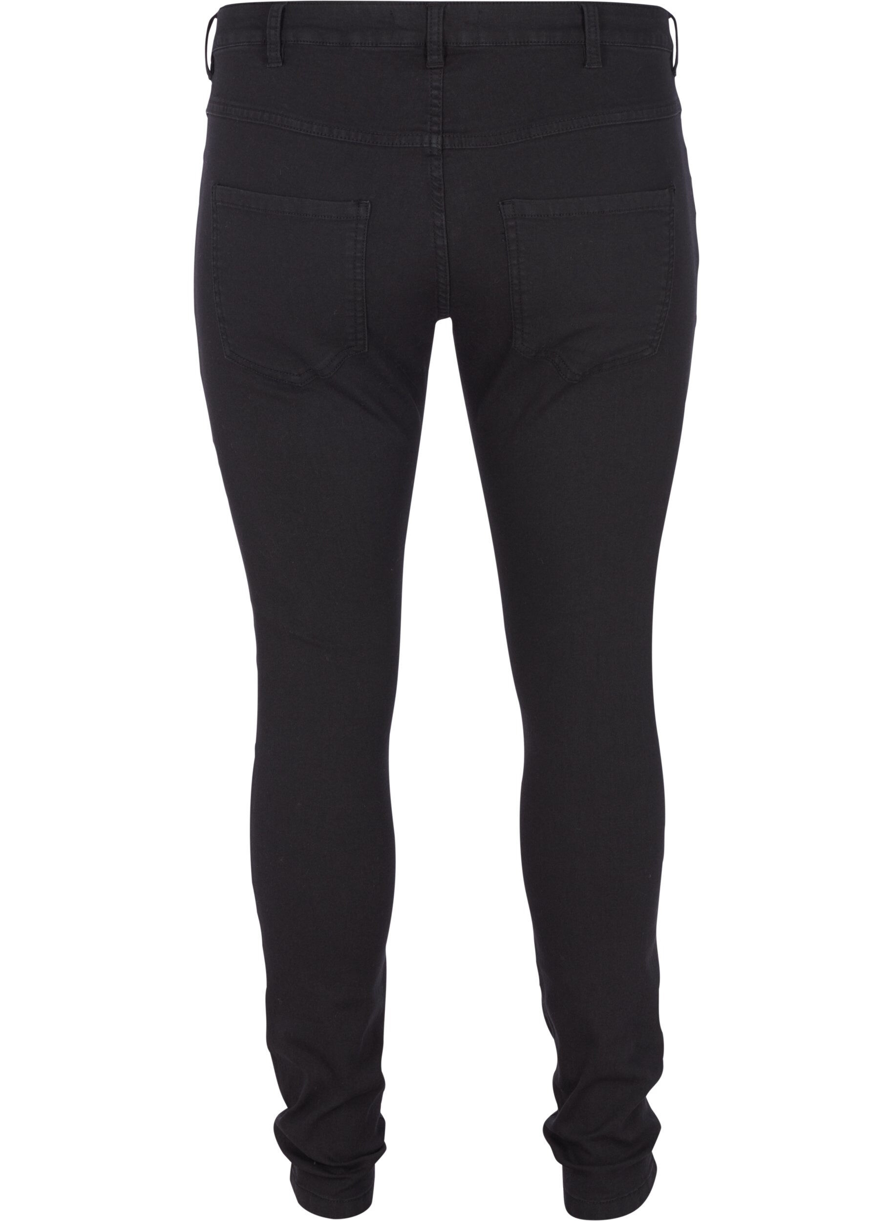 Zizzi H&oslash;jtaljede super slim Amy jeans, Sort, Packshot image number 1