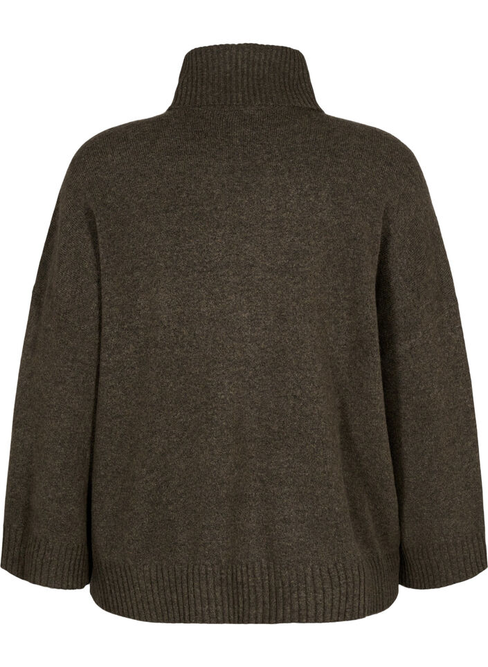 Strikbluse med rullekrave, Sea Turtle Mel., Packshot image number 1