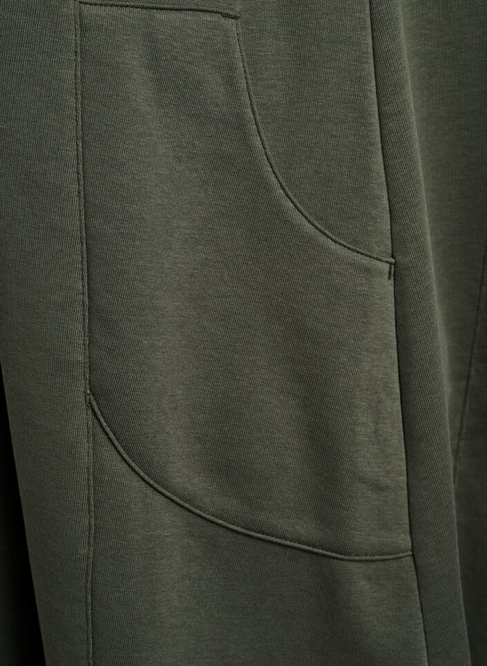 Jerseykjole med korte ærmer og lommer, Grøn, Packshot image number 3