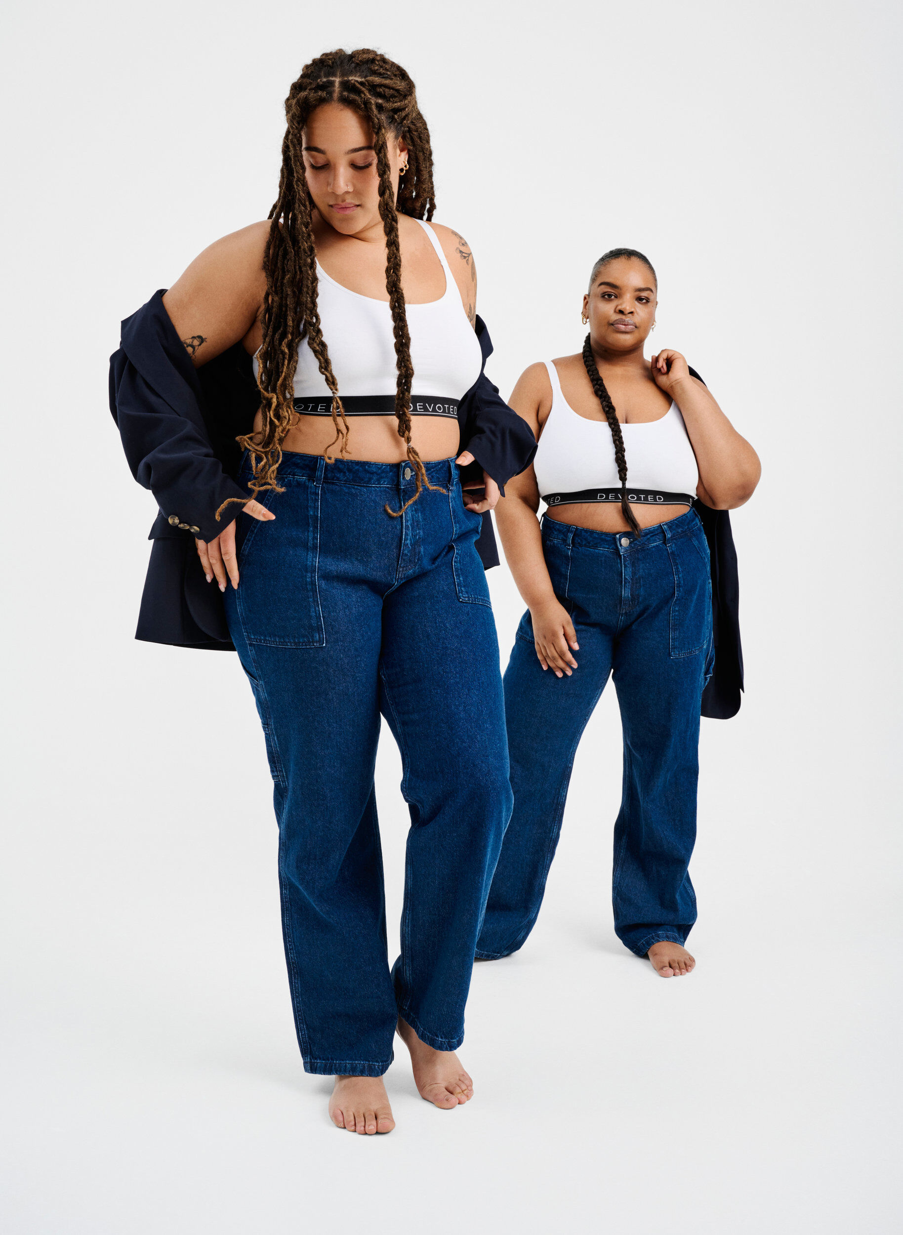 Zizzi Straight fit cargo jeans, Dark blue, Image image number 0