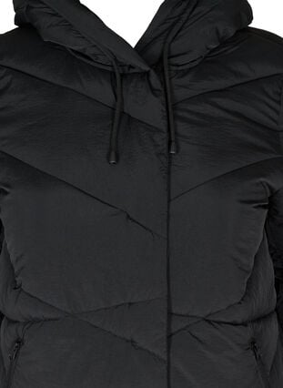 Vindtæt jakke med hætte og lommer, Black, Packshot image number 2