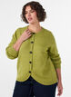 Cardigan med knapper og afrundet front, Gr&oslash;n, Model image number 0